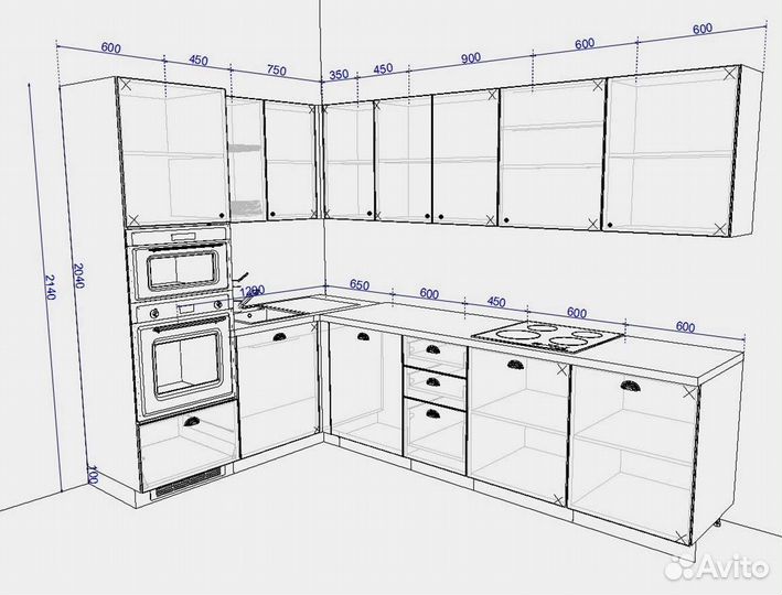 Кухня на заказ по индивидуальным размерам