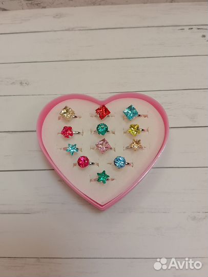 Набор детских колец в коробочке