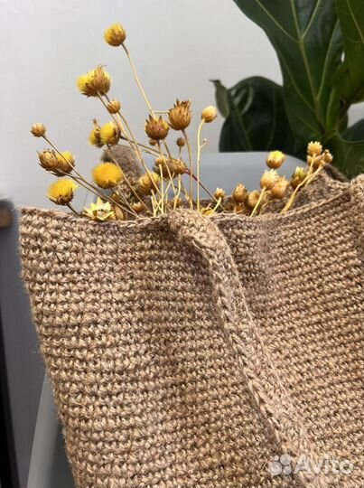 Сумка шопер из джута