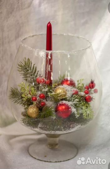 Ваза-бокал на ножке стекло