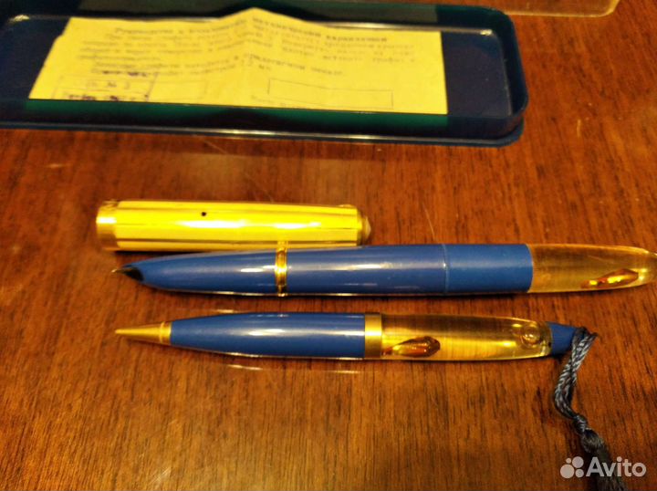 Набор Золотая рыбка, перьевая ручка+карандаш, СССР