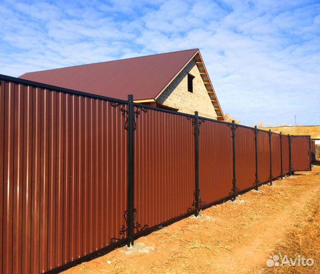Забор из профнастила под ключ