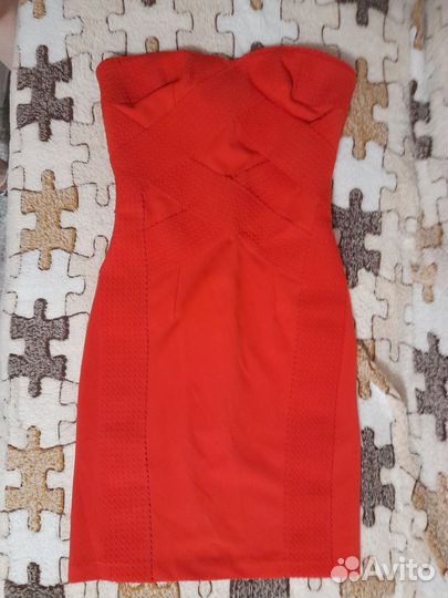 Красное вечернее женское платье H&M, размер XXS