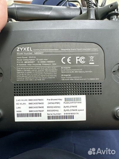 Роутер zyxel nbg6617