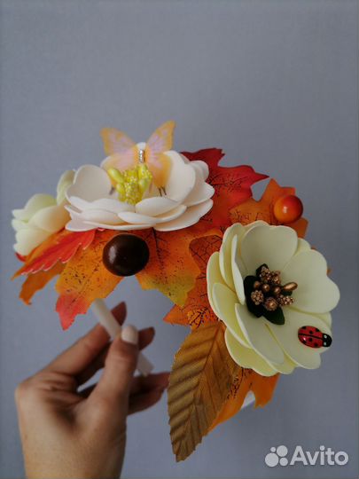 Ободочки-короны, хлопушки, осенние для девочек