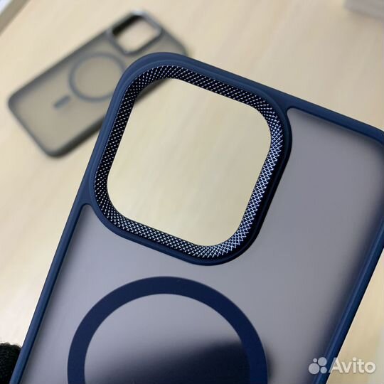 Чехол на iPhone 15 Pro Max MagSafe MetSafe синий