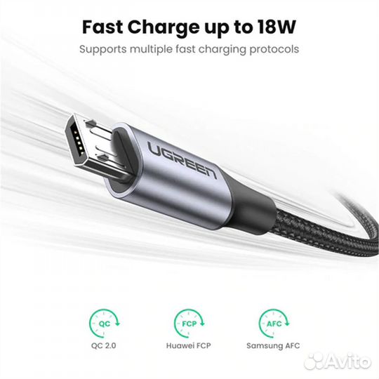 Кабель micro USB-USB 2.0, в оплетке нейлоновой 1,0