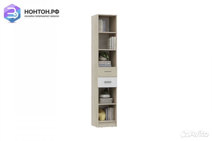 Стеллаж Мартина с ящиками белый / дуб сонома