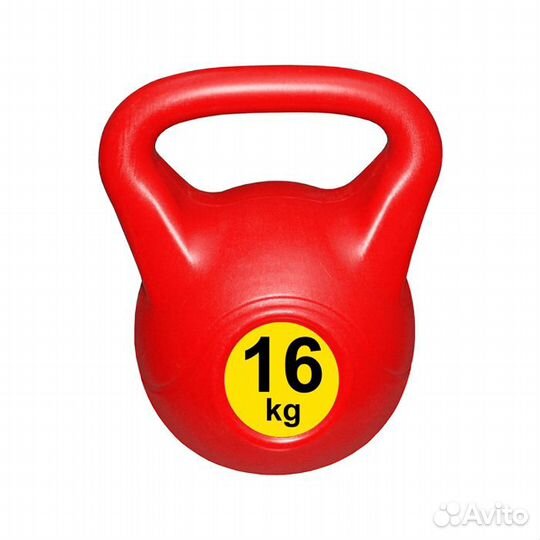 Гиря 16 кг новая для тяжёлой атлетики из пластика