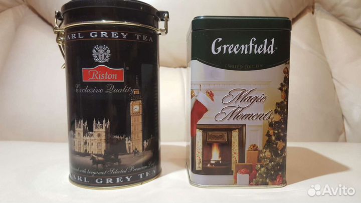 Коллекционные жестяные банки из-под чая, печенья
