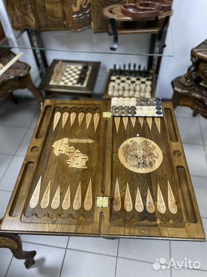 Нарды герб Армения из дуба