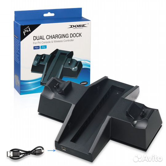 PS4 Fat/Pro подставка с охлаждением+заряд.станция