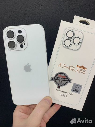 Чехол стеклянный Magsafe iPhone 14 ProMax