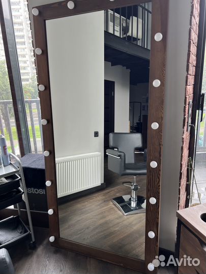 Гримерное зеркало с лампочками бу