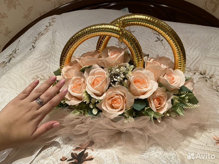 Свадебные кольца на машину