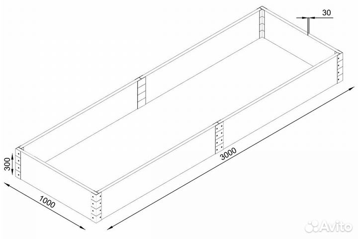 Грядочные доски 300x100x30см венге Holzhof