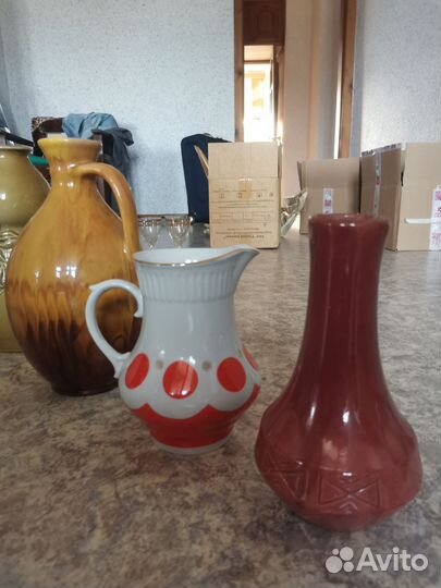 Вазы и кушигы хрусталь керамика