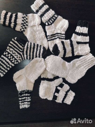 Носки вязаные, чистая овечья шерсть