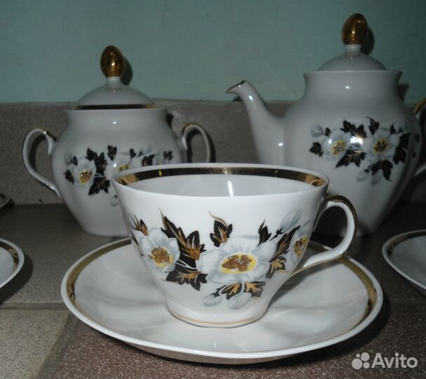 Сервиз Жасмин костяной Рижский фарфор СССР 15 пр