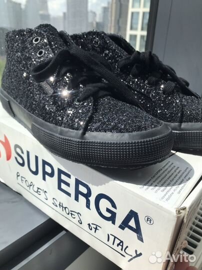 Кеды superga с глиттером высокие