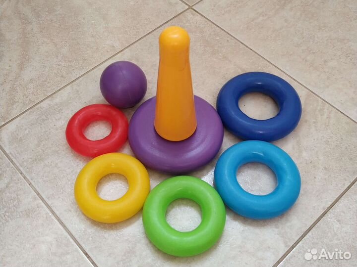 Пирамидка 7 элементов. Мягкая, лёгкая. 22,5 см