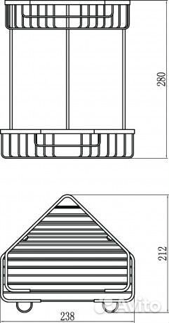Полка решетка Savol (S-002832-2) угловая, двойная