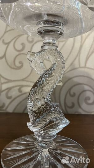 Ваза для фруктов на ножке хрусталь