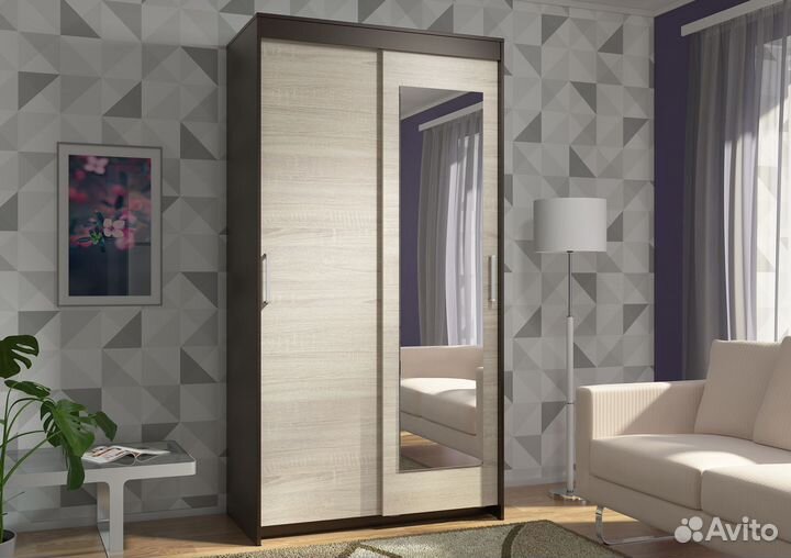 Эва Шкаф-купе шк-016 Венге Дуб Сонома светлый