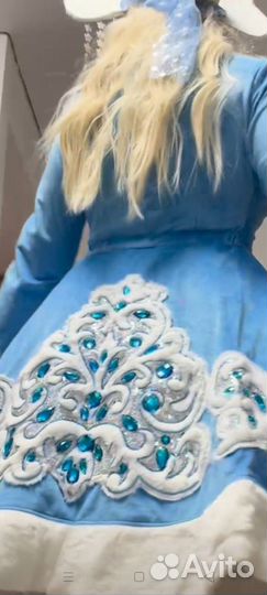 Шикарный костюм Снегурочки взрослый