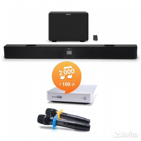 Караоке комплект EvoBox+EvoSound Bar+Микрофоны SE