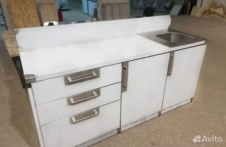 Стол купе с мойкой из нержавеющей стали нержавейки