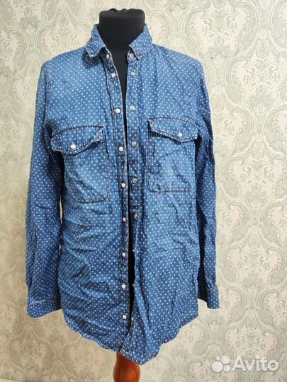 Джинсовая рубашка stradivarius