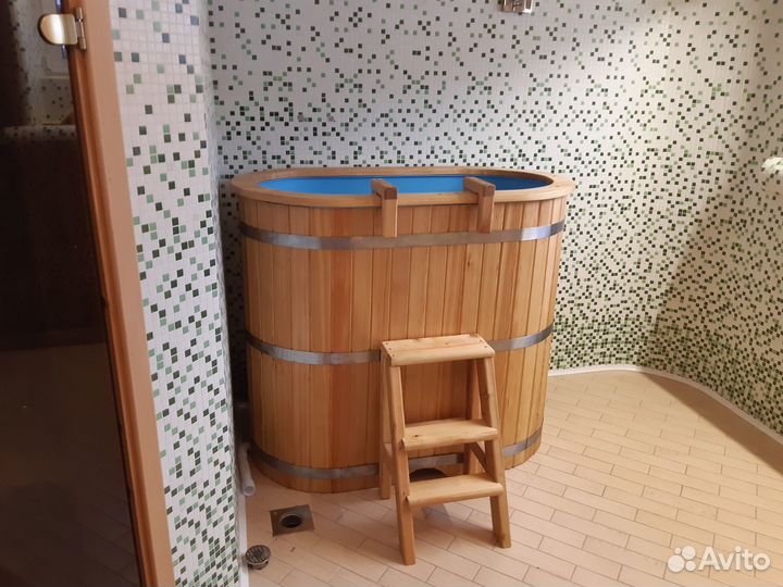 Купель деревянная с пластиковой вставкой