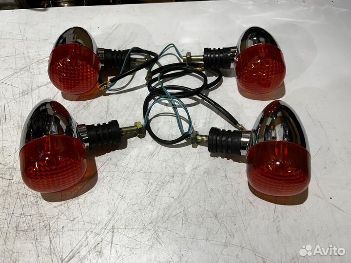 Поворотники классические для мотоцикла хром круг