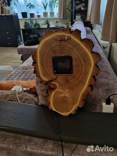 Часы настенные из спила Акации