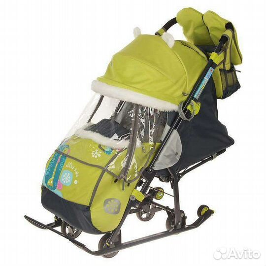 Детские санки коляска с колесами