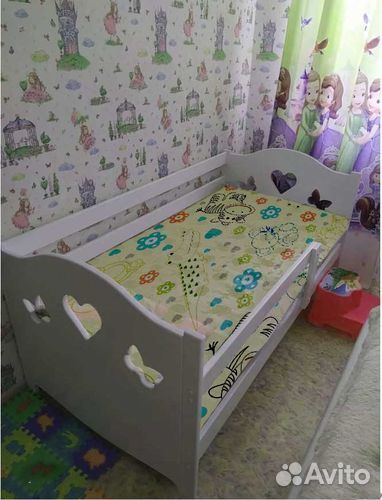 Кроватка сингл от 2х лет высокий борт берёза