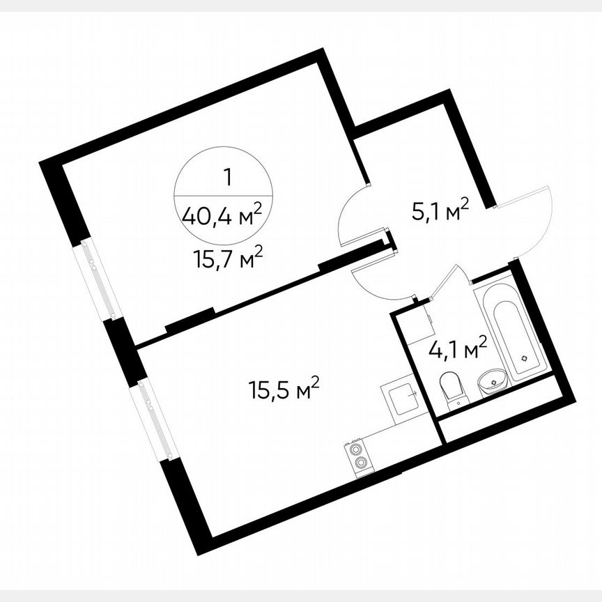 1-к. квартира, 40,4 м², 11/17 эт.