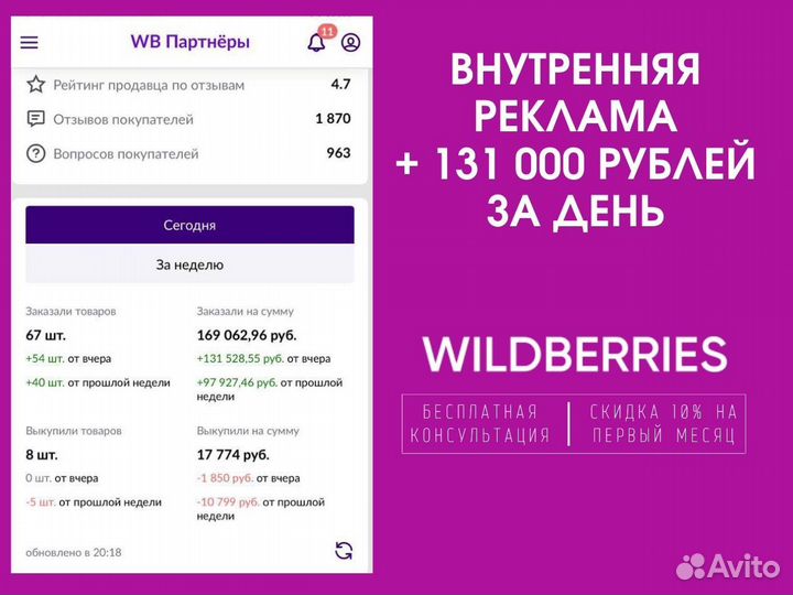 Продвижение товара / карточки на Wildberries