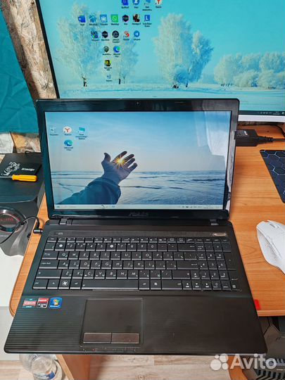 Asus k 53 tk/ A6, 4 ядра/ Win 10 Pro/ Ssd 120 gb