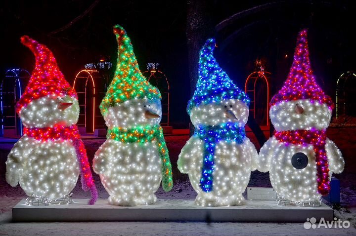 Светодиодные фигуры снеговик