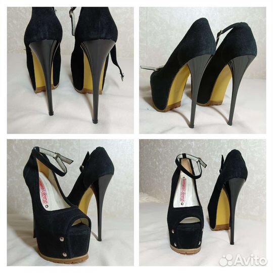 Босоножки жен Gianmarco стрипы чёрные 37размер