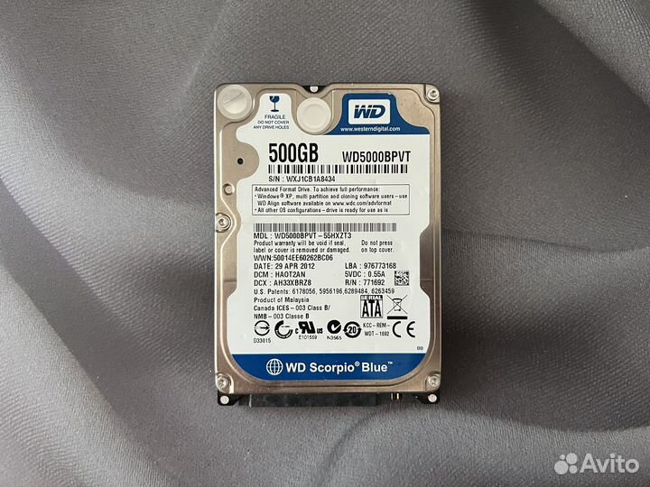 WD Scorpio Blue 500Gb 2.5