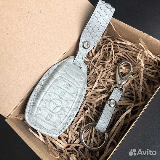 Чехол для авто ключа Мерседес (Mercedes) из питона
