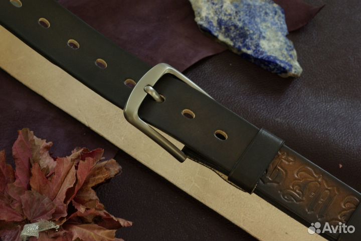 Ремень из кожи буйвола. Ручная работа. На заказ