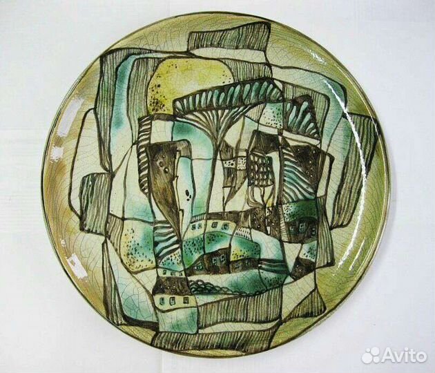 Настенная тарелка керамическая,фаянс