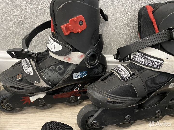 Роликовые коньки детские раздвижные с защитой
