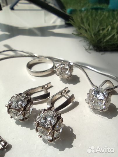 Комплект украшений из серебра