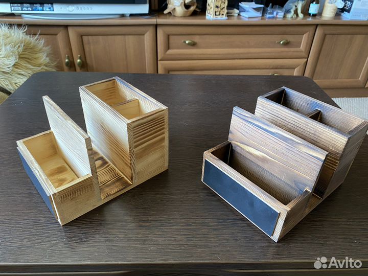 Салфетница деревянная с отсеками для специй