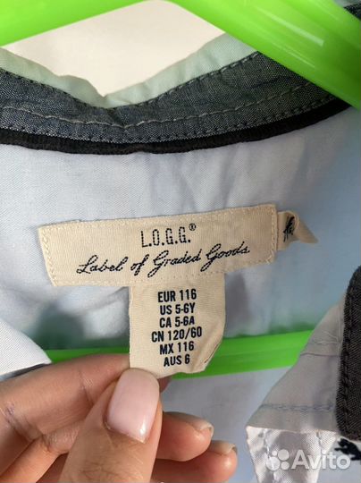 Рубашка голубая H&M 116